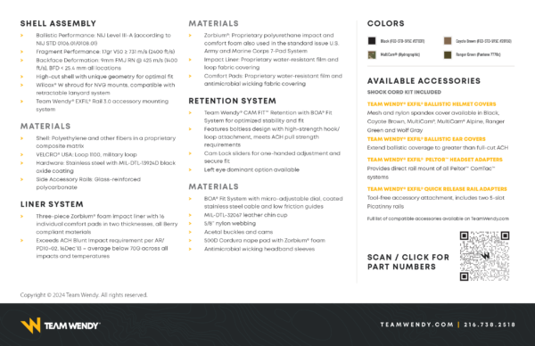 Team Wendy EXFIL 3.0 Ballistic Helmet