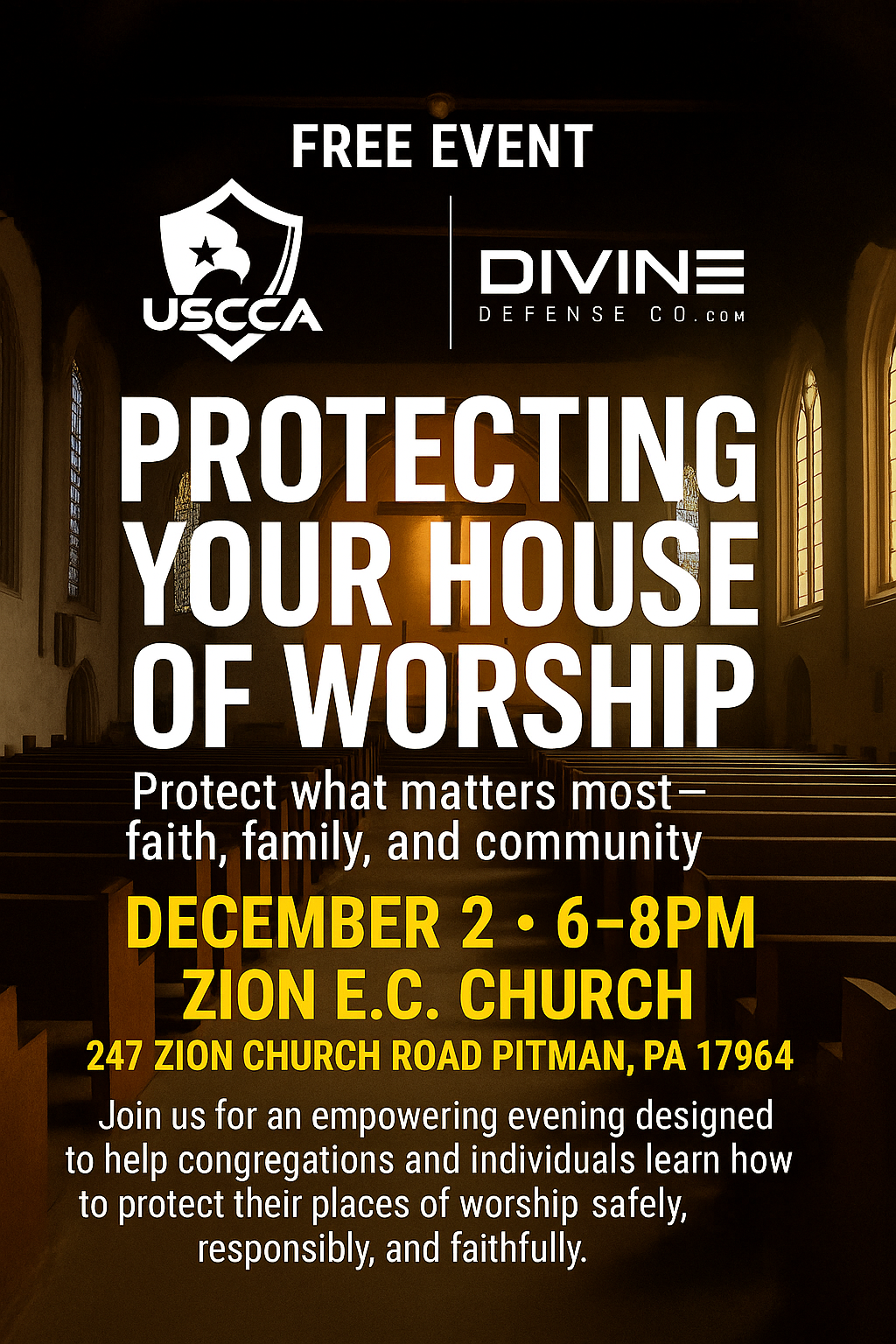 Protecting Your House of Worship – Free Community Seminar Pitman, PA
